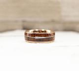 Arrow Koa Wood Inlay Ring