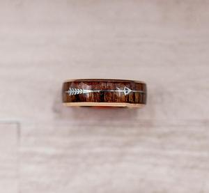 Arrow Koa Wood Inlay Ring