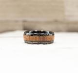Black Tungsten Carbide Koa Wood Inlay Ring