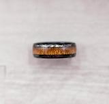 Black Tungsten Carbide Koa Wood Inlay Ring