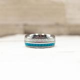 Blue Inlay Meteorite Ring