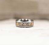 Rose Gold Celtic Tungsten Ring