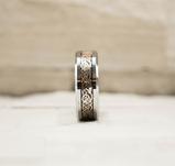 Rose Gold Celtic Tungsten Ring