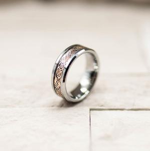 Rose Gold Celtic Tungsten Ring