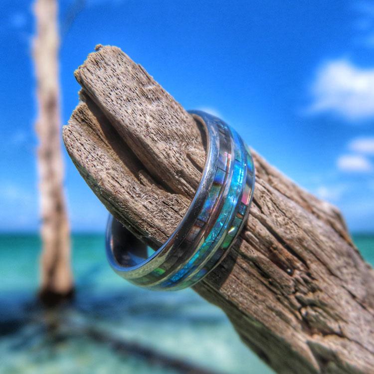 Opal and Abalone Ring