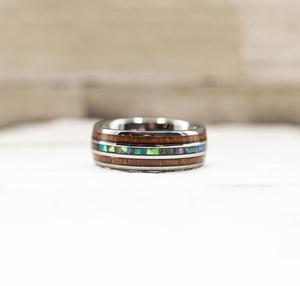 Hawaiian Koa Wood & Abalone Shell Ring