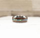 Hawaiian Koa Wood & Abalone Shell Ring