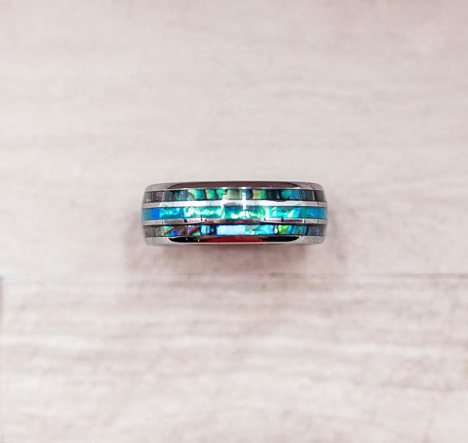 Opal and Abalone Ring