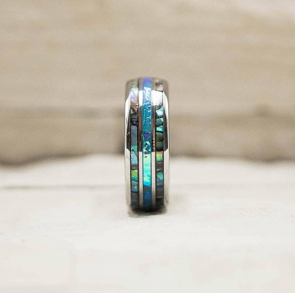Opal and Abalone Ring