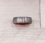 Pine Wood Polished Tungsten Ring