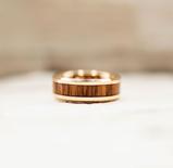 Rose Gold Koa Wood Inlay Tungsten Carbide Ring