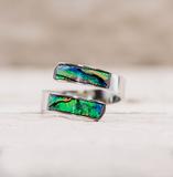 Silver Opal Abalone Wrap Ring (One Size Fits All)