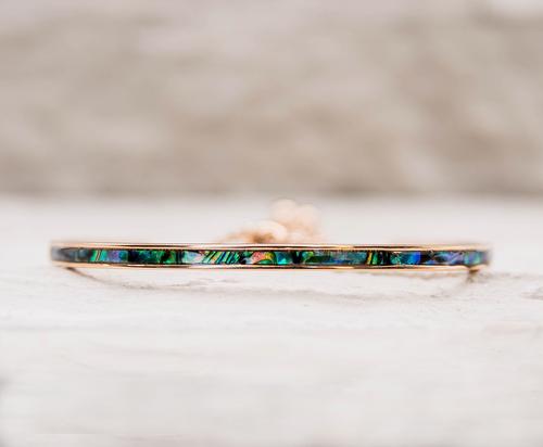 Rose Gold Abalone Drawstring Bracelet