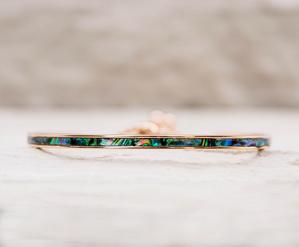 Rose Gold Abalone Drawstring Bracelet
