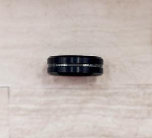 Brushed Black Stripe Tungsten Ring