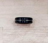 Brushed Black Stripe Tungsten Ring