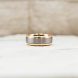 Fine Brushed Rose Gold Tungsten Ring