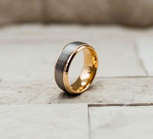 Fine Brushed Rose Gold Tungsten Ring