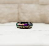 Electroplated Black Inlaid Shell Ring