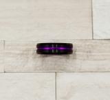 Thin Purple Groove Tungsten Carbide Ring