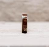 Titanium Dog Paw Print Opal and Koa Wood Ring