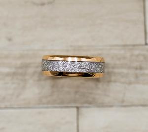 Rose Gold Meteorite Inlay Ring