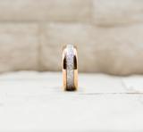 Rose Gold Meteorite Inlay Ring