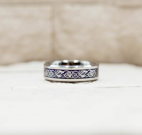 Silver Tungsten Celtic Ring