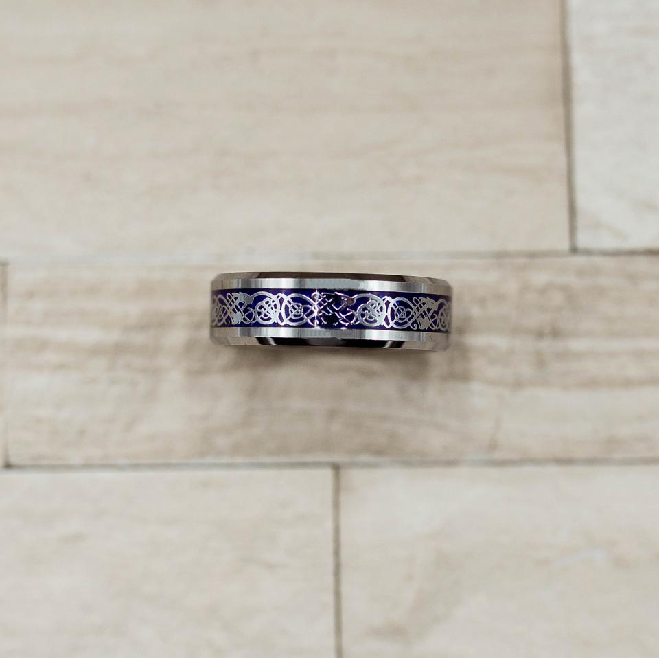 Silver Tungsten Celtic Ring