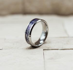 Silver Tungsten Celtic Ring