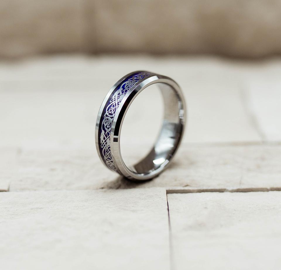Silver Tungsten Celtic Ring
