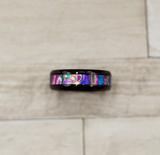 Faceted Abalone Shell Tungsten Ring