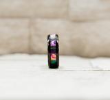 Faceted Abalone Shell Tungsten Ring