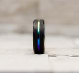 Rainbow Carbon Fiber Tungsten Ring