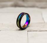 Rainbow Carbon Fiber Tungsten Ring
