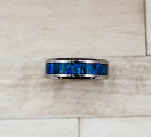Snakeskin Abalone Shell Tungsten Ring
