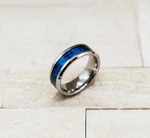 Snakeskin Abalone Shell Tungsten Ring