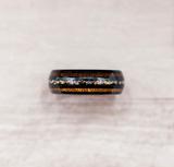 Unique Koa Wood and Opal Tungsten Ring