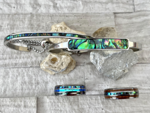 Abalone Shell Bracelet And Ring Bundle
